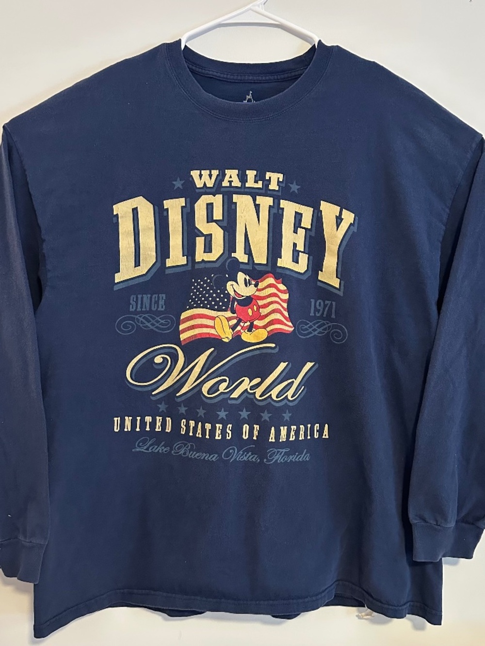 Walt Disney World Mickey Graphic Print Sweater 2XL Navy Blue Y2K Long Sleeve